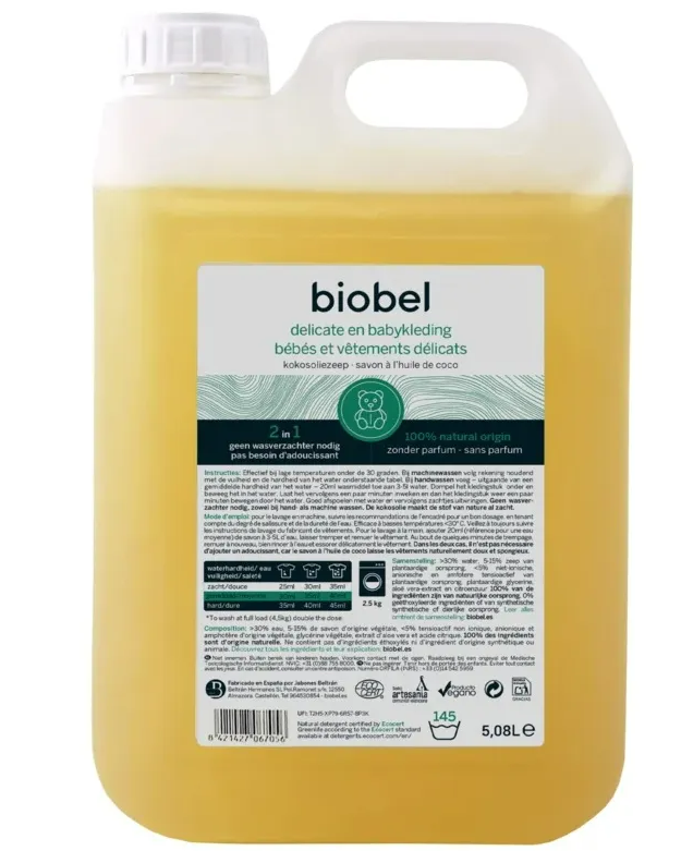 Biobel Delicate & Babykleding Wasmiddel 5lt (5000 ml)