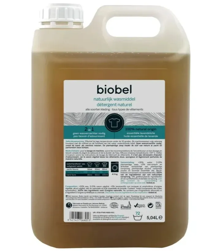 Biobel Natuurlijk Wasmiddel 5lt (5000 ml)