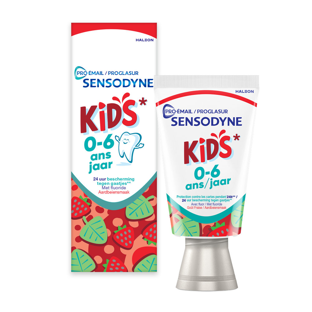 Sensodyne Proglasur Kids Aardbeiensmaak Tandpasta 0-6 Jaar (50 ml)