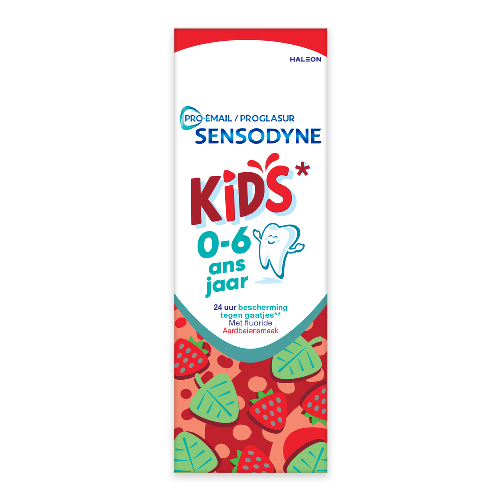 Sensodyne Proglasur Kids Aardbeiensmaak Tandpasta 0-6 Jaar (50 ml)