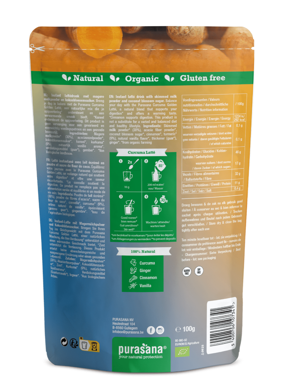 Purasana Curcuma Latté Poeder (100 gr)