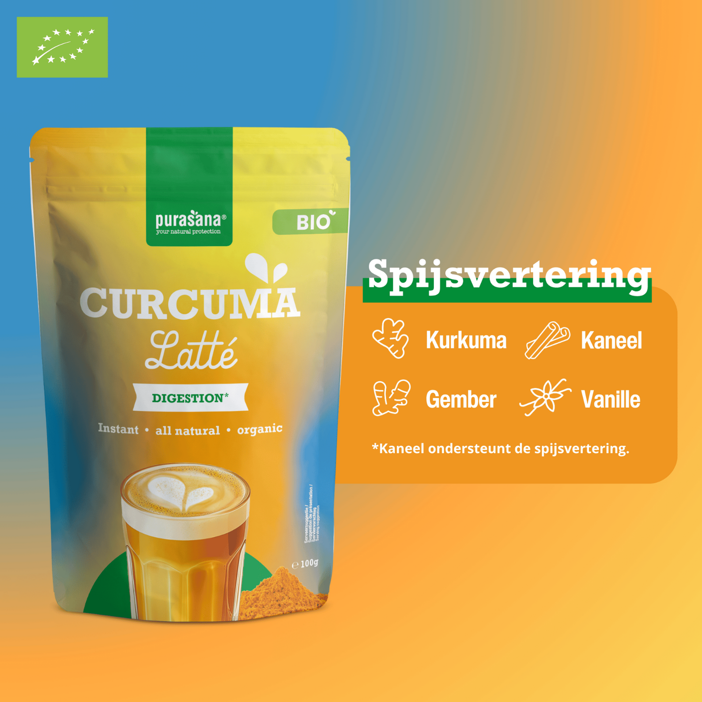 Purasana Curcuma Latté Poeder (100 gr) - image 2