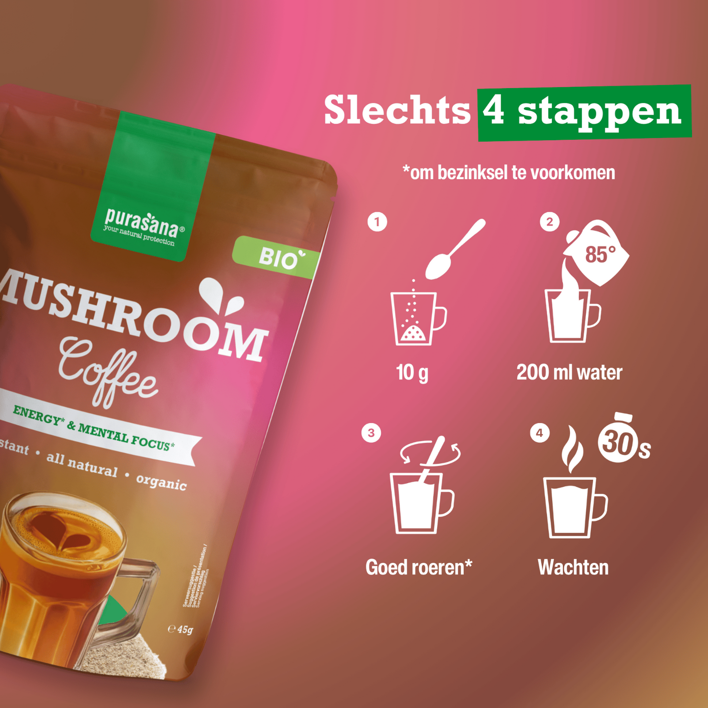 Purasana Mushroom Coffee Poeder (45 gr) - image 4