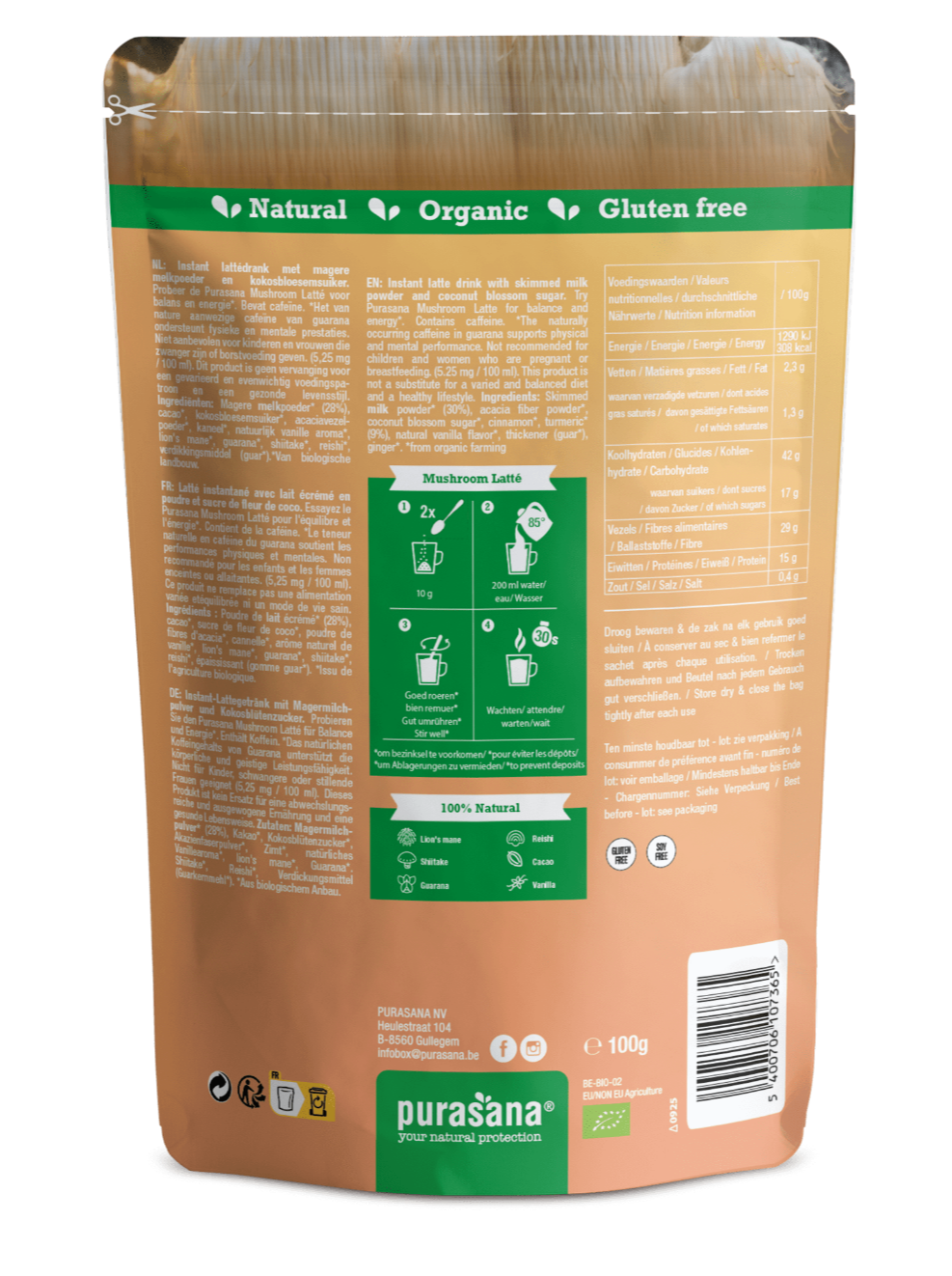 Purasana Mushroom Latté Poeder (100 gr)