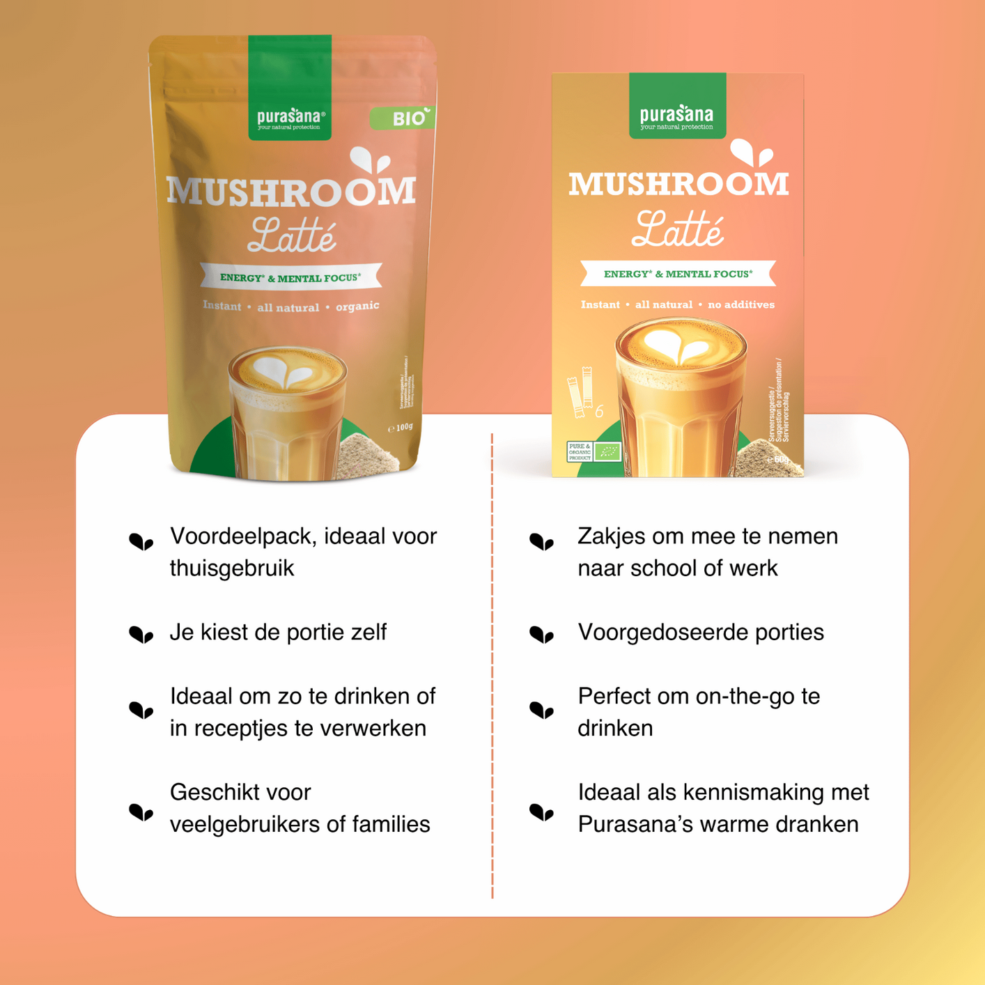 Purasana Mushroom Latté Poeder (100 gr) - image 5