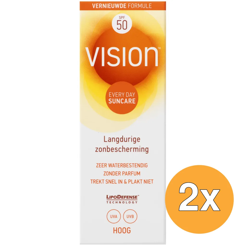 2x Vision Every Day Sun Protection SPF50 (45 ml)
