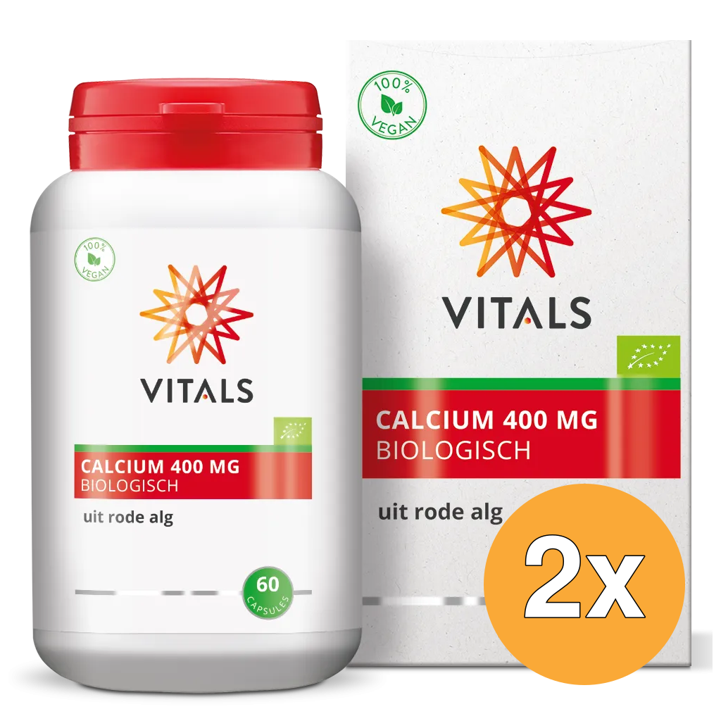 2x Vitals Calcium 400 mg Biologisch (60 capsules)
