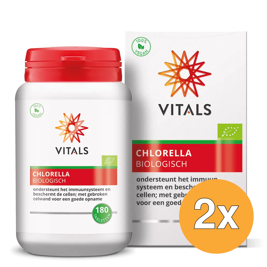 2x Vitals Chlorella Biologisch (180 tabletten)