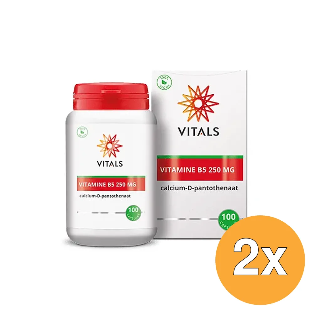 2x Vitals Vitamine B5 250 mg (100 capsules)