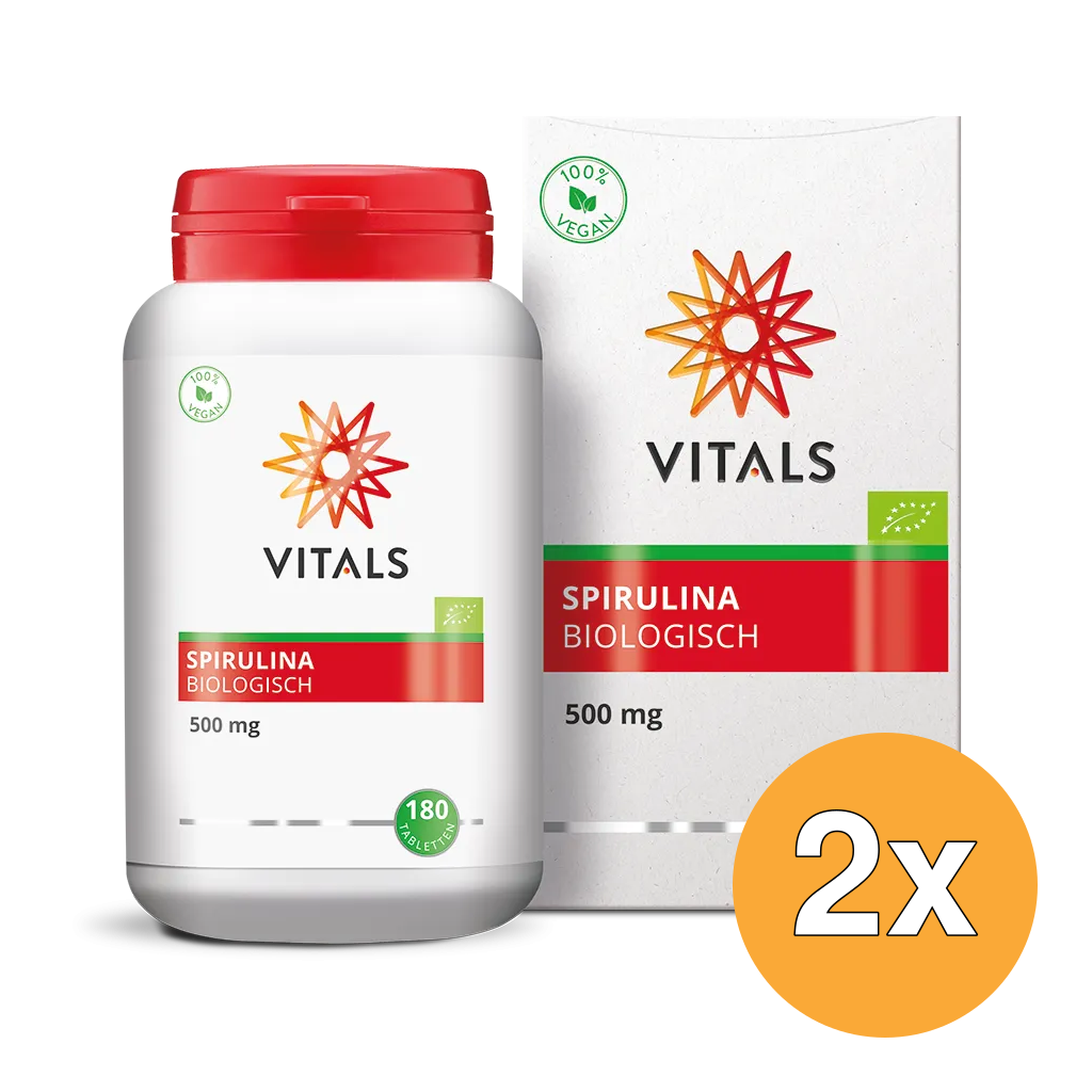 2x Vitals Spirulina 500 mg bio (180 tabletten)