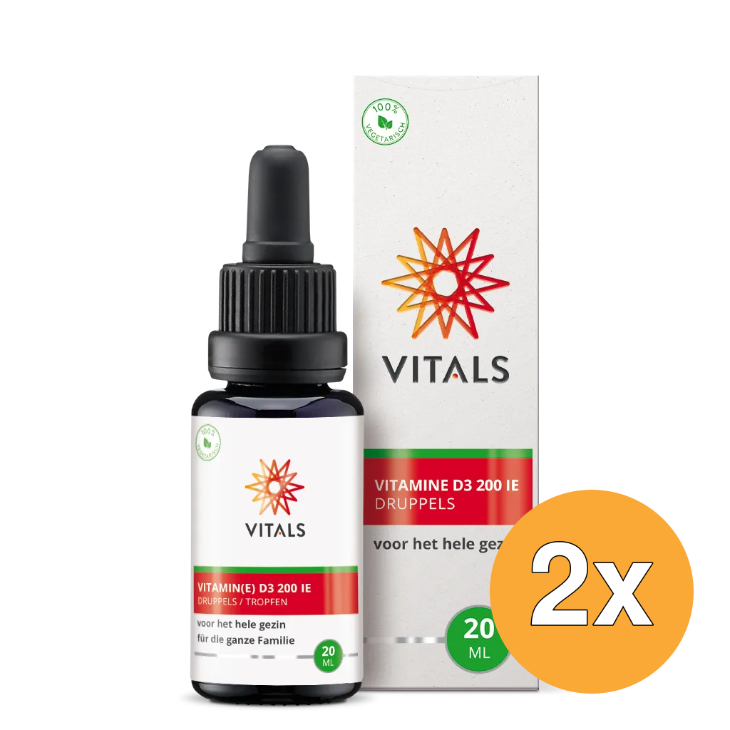 2x Vitals Vitamine D3 druppels (20 ml)