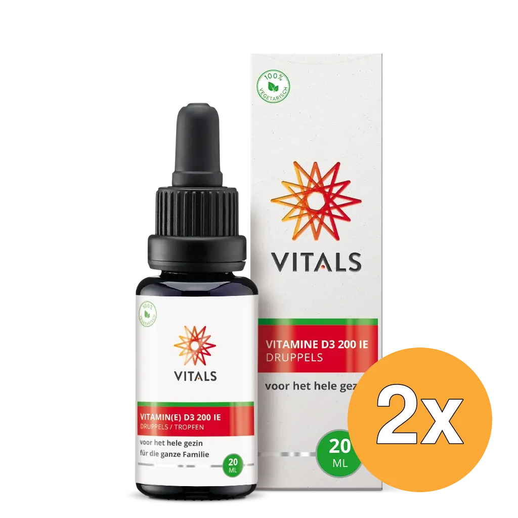2x Vitals Vitamine D3 druppels (20 ml)
