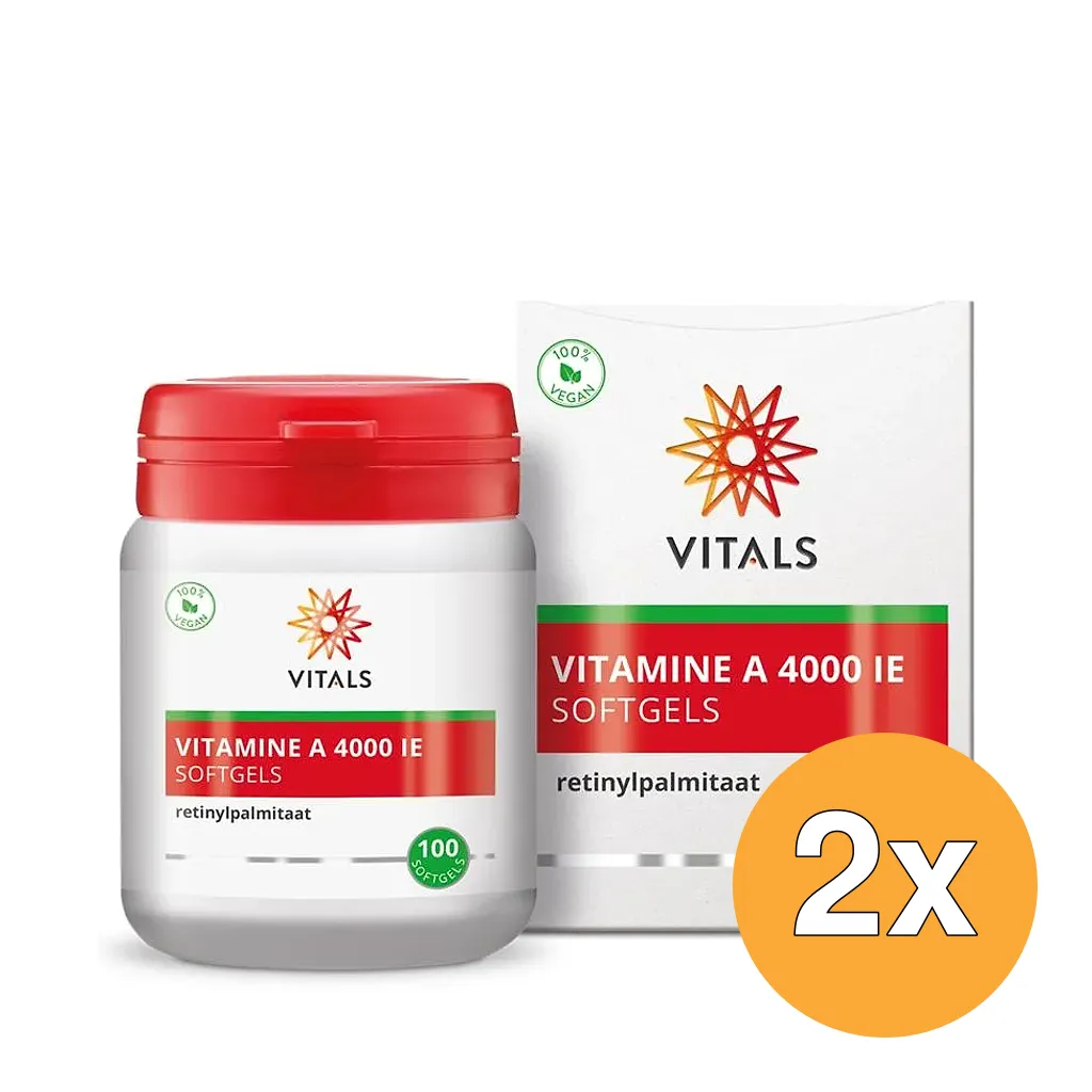 2x Vitals Vitamine A 4000 IE (100 softgels)