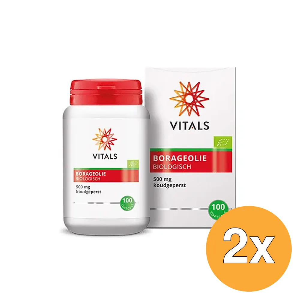 2x Vitals Borageolie 500 Mg Bio (100 softgels)