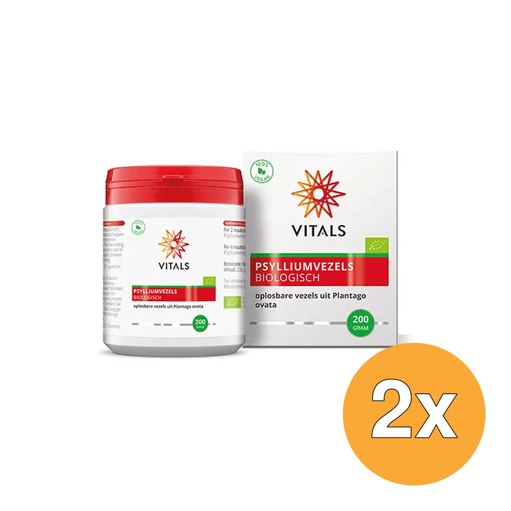 2x Vitals Psylliumvezels Bio (200 gr)