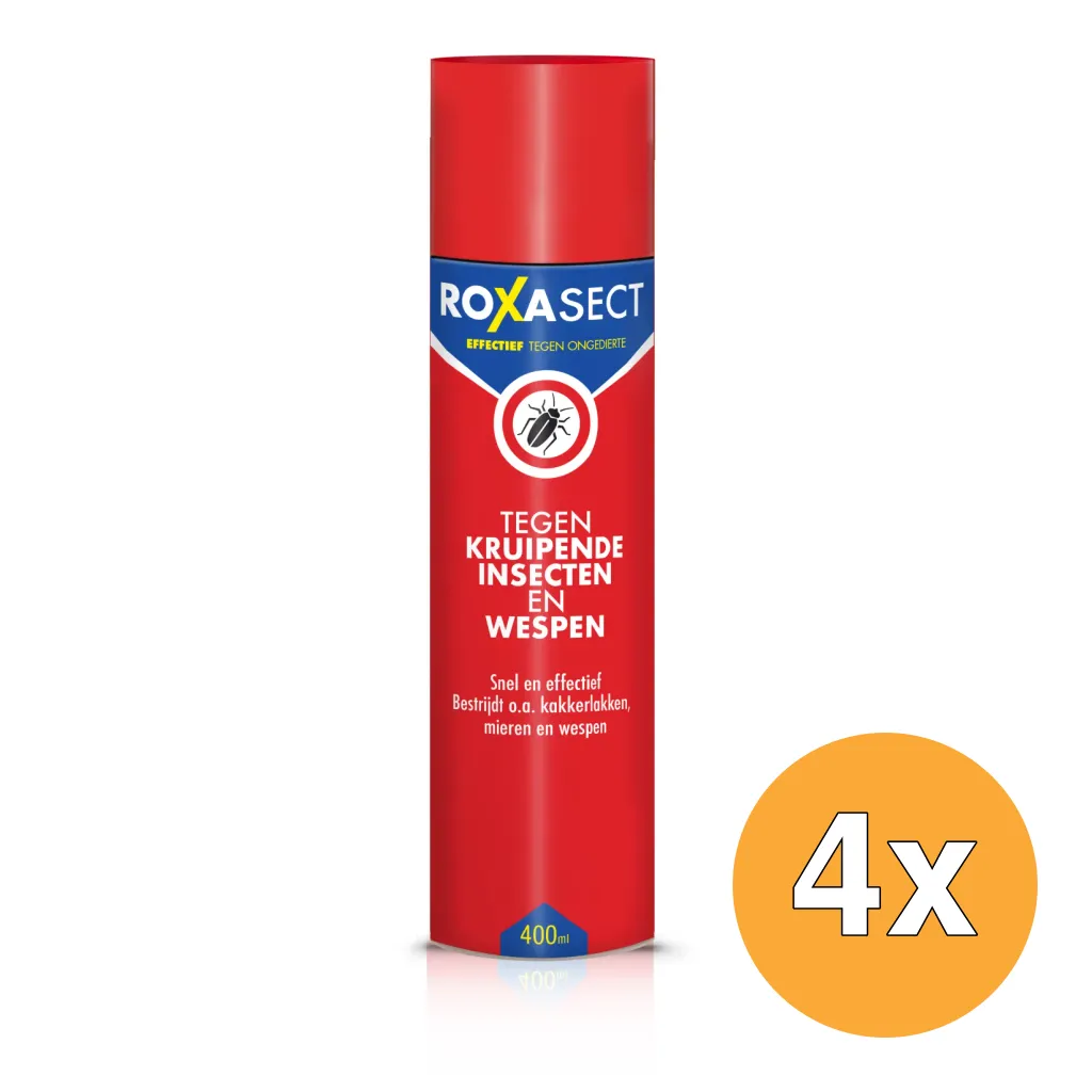 4x Roxasect Spuitbus tegen kruipende insecten/wespen (400 ml)