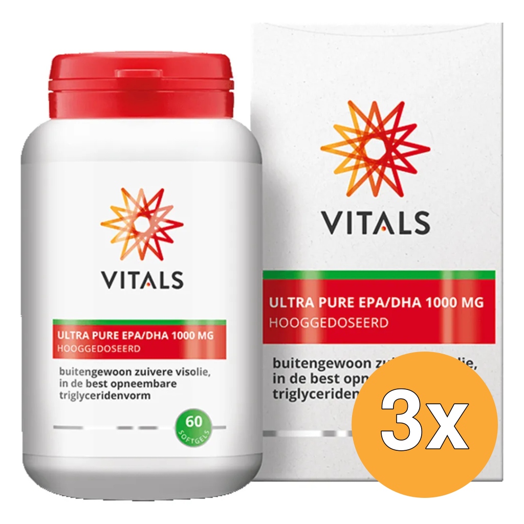 3x Vitals Ultra Pure EPA/DHA 1000 mg (60 softgels)