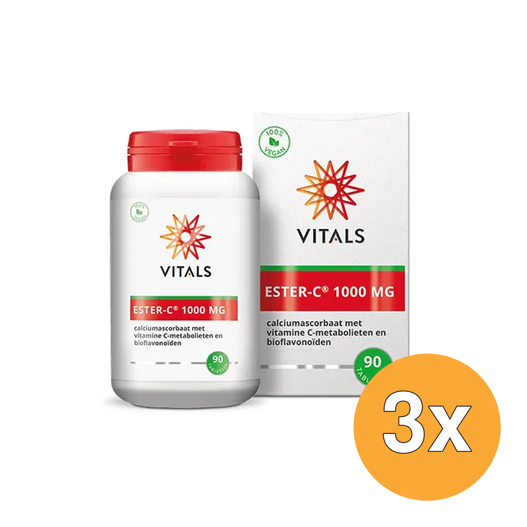 3x Vitals Ester C 1000 mg (90 tabletten)