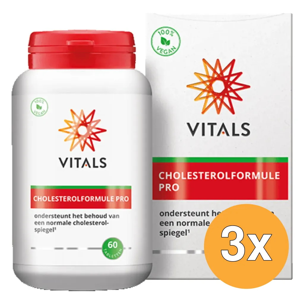 3x Vitals Cholesterolformule Pro (60 tabletten)
