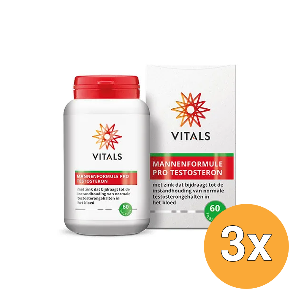 3x Vitals Mannenformule pro testosteron vit (60 tabletten)