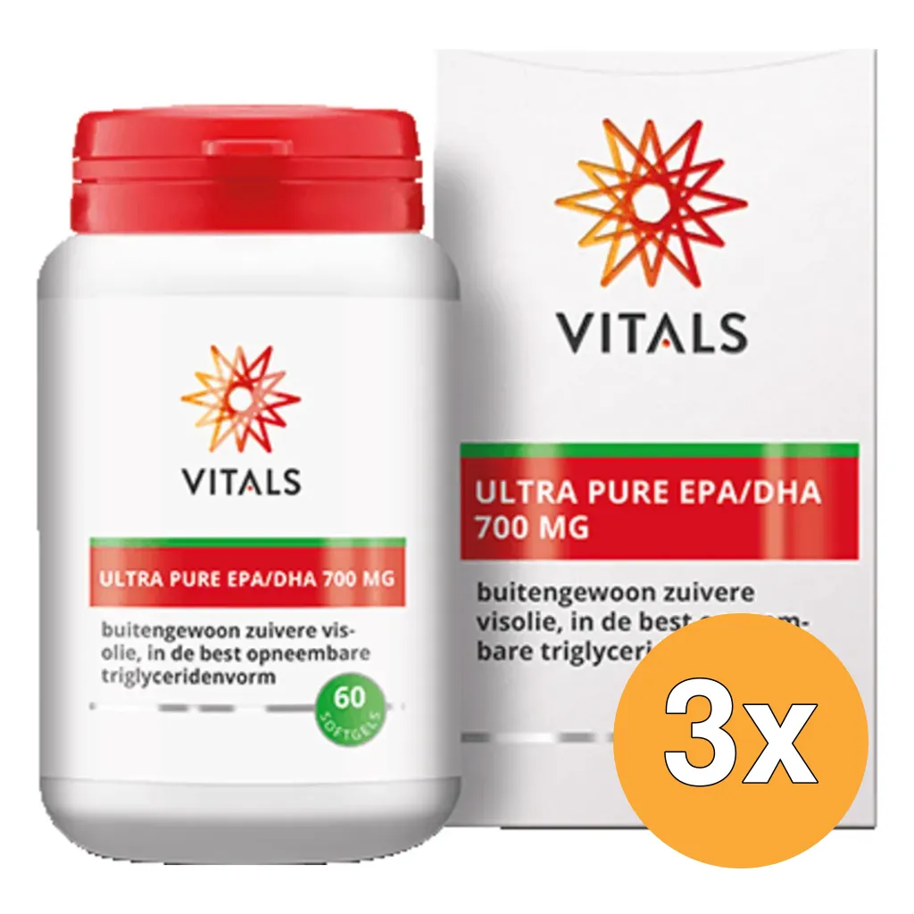 3x Vitals Ultra Pure EPA/DHA 700 mg (60 softgels)