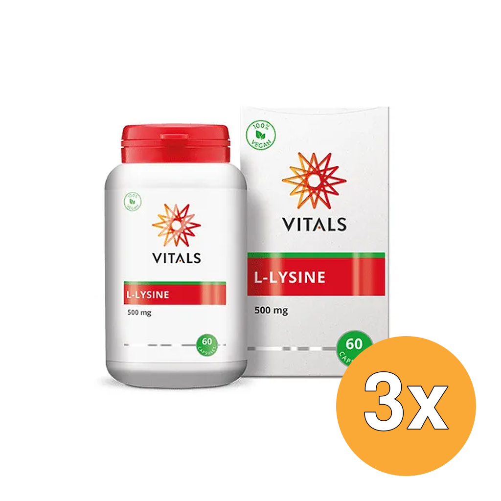 3x Vitals L-lysine 500 mg (60 vega capsules)