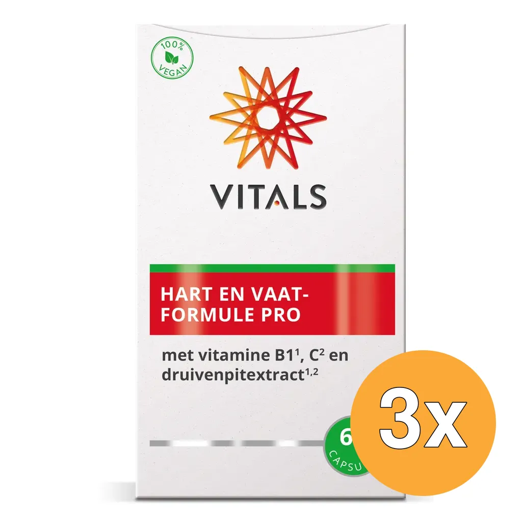 3x Vitals Hart & Vaatformule Pro Capsules (60 capsules)