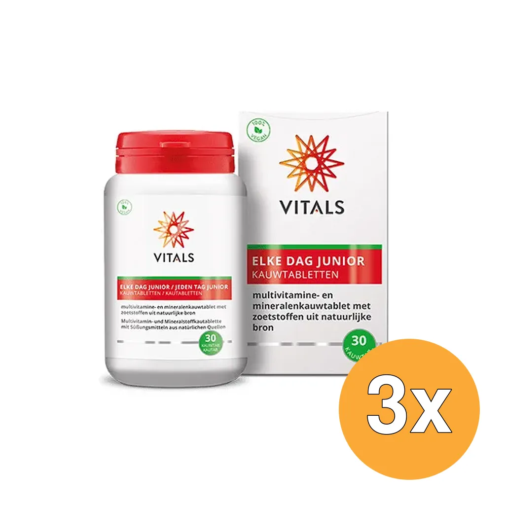 3x Vitals Elke dag junior (30 kauwtabletten)