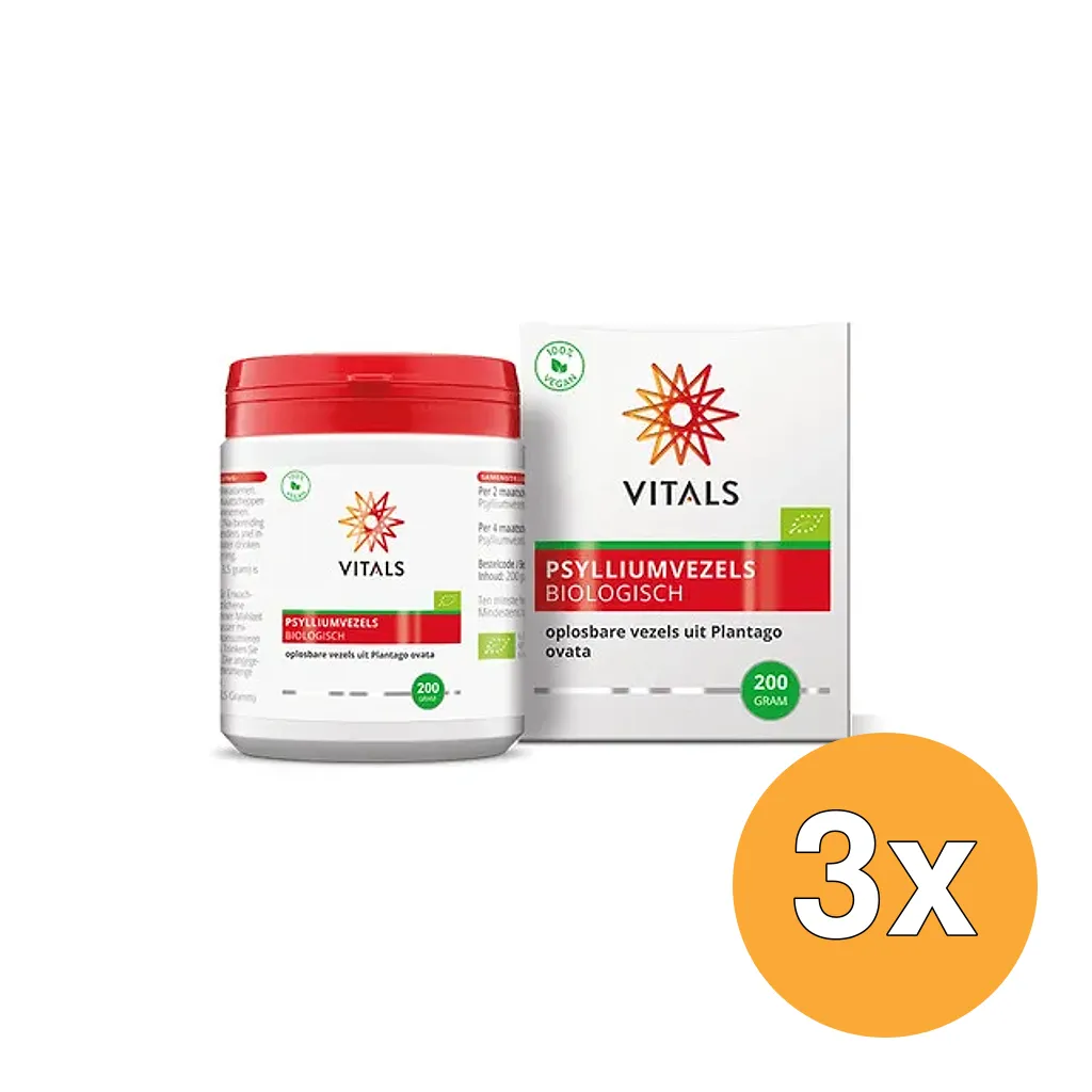 3x Vitals Psylliumvezels Bio (200 gr)