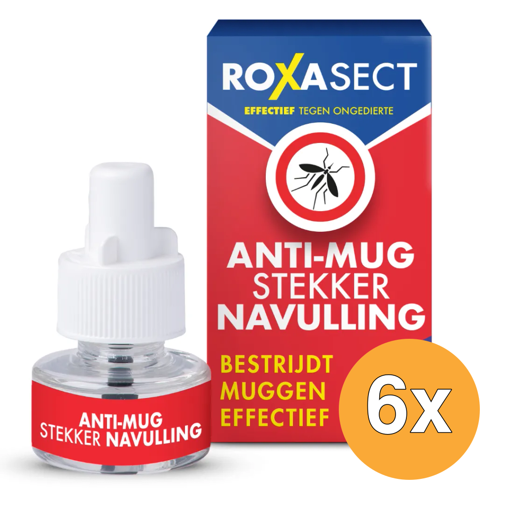 6x Roxasect Stekker tegen muggen navul (1 stuk)