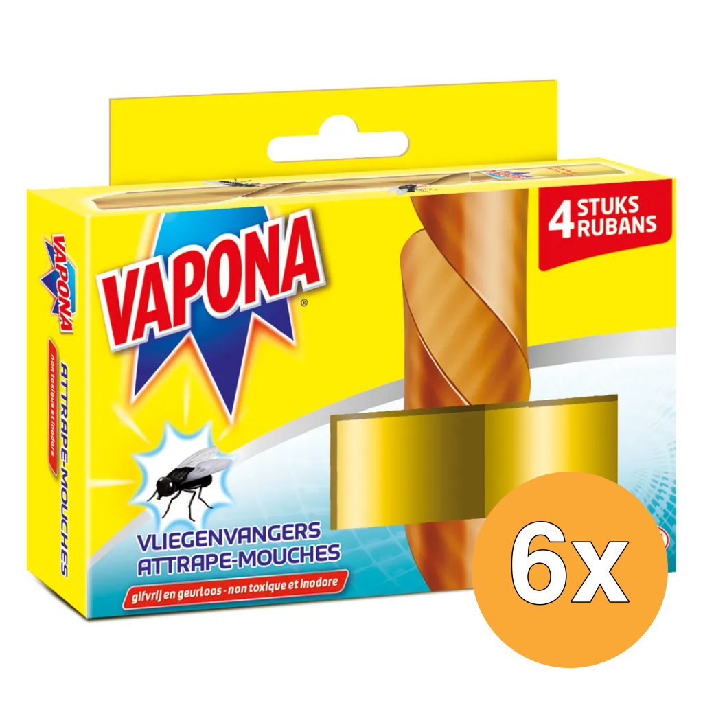 6x Vapona Vliegenvangers (4 stuks)