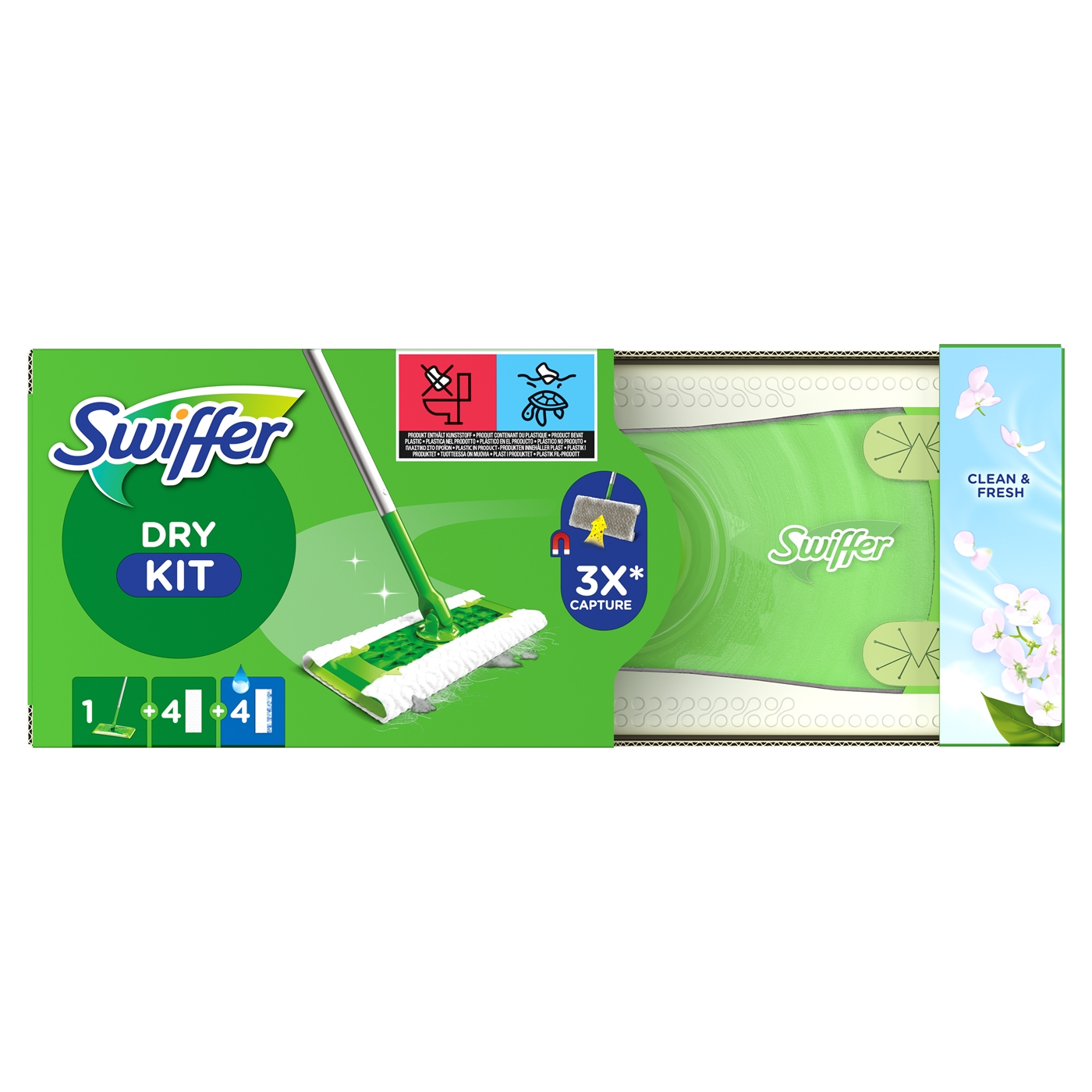 Swiffer Dry Kit Vloer clean & fresh 4D+4W (1 set)