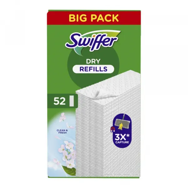 Swiffer Dry Refill- navulling Clean & Fresh Big Pack (52 stuks)