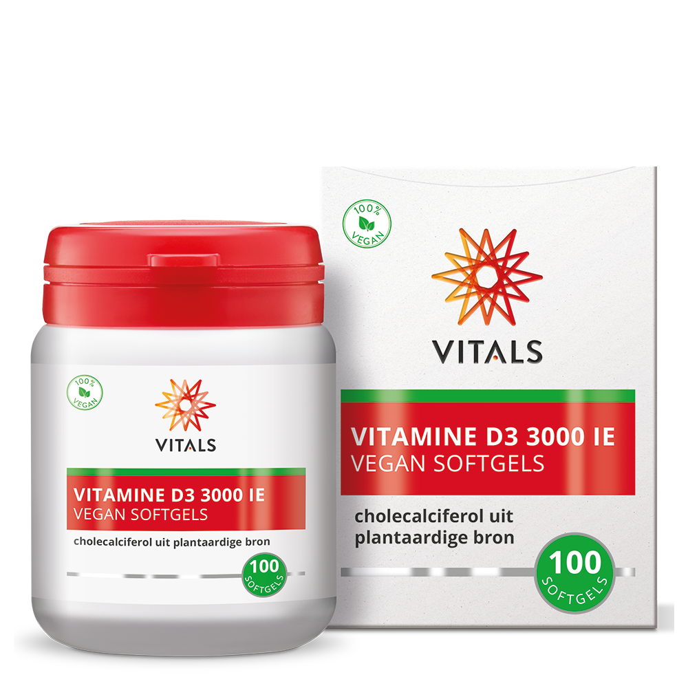 Vitals Vitamine D3 3000 ie Vegan (100 softgels)