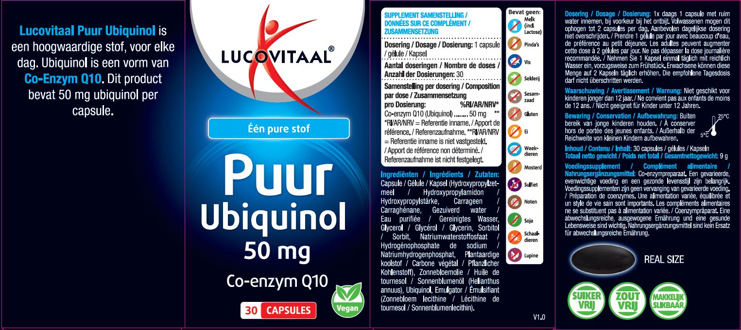 Lucovitaal Ubiquinol Puur 50mg (30 capsules)