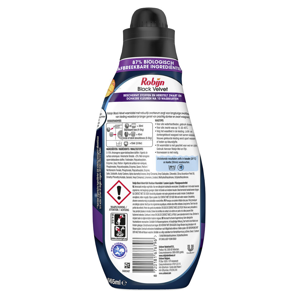 Robijn Wasmiddel - Klein & Krachtig Black Velvet (665 ml)