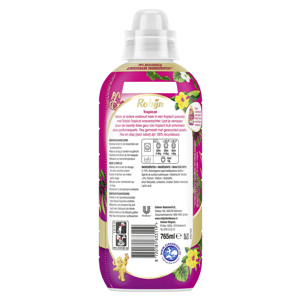 Robijn Wasverzachter - Tropical 38 wasbeurten (765 ml)