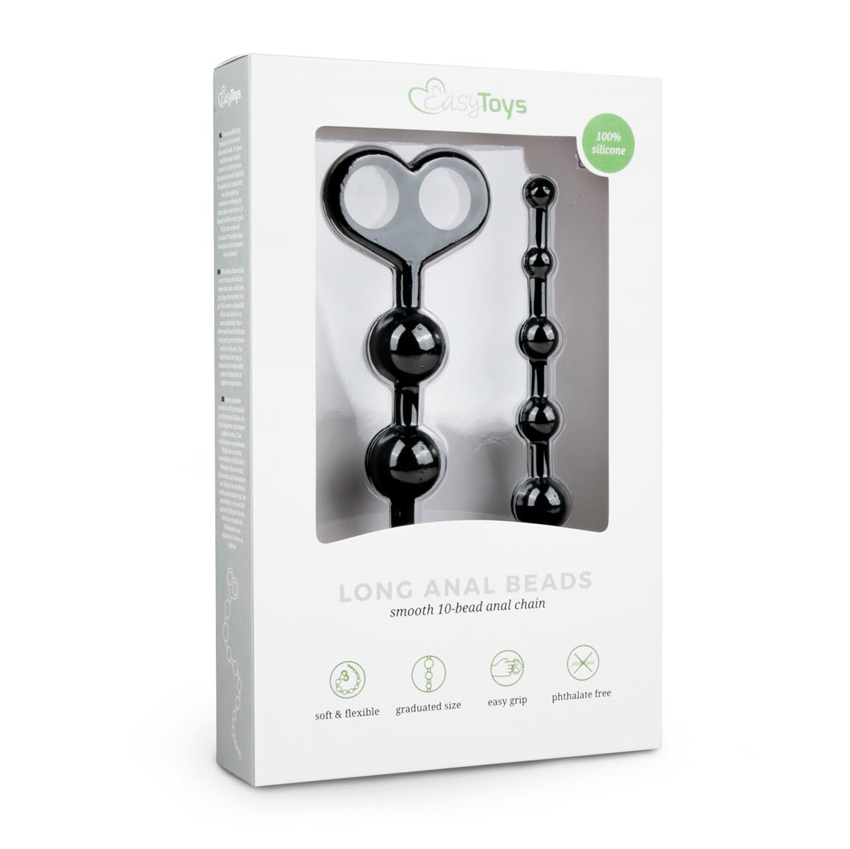 Easytoys Anal Collection - Long Anal Beads Zwart (1 stuk)