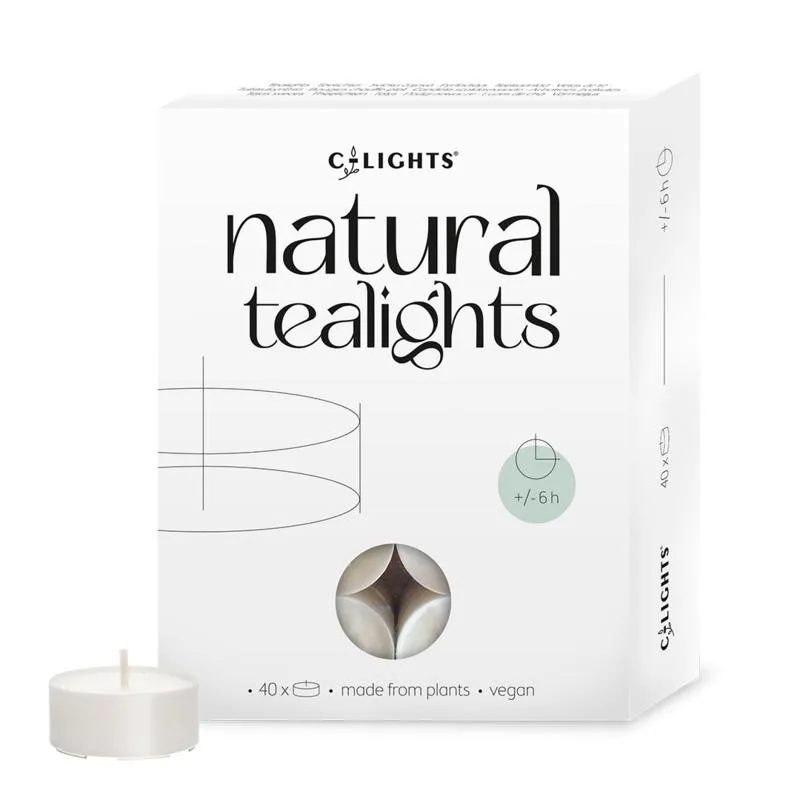 C-Lights Natuurlijke Theelichtjes 6 Branduren (40 stuks)