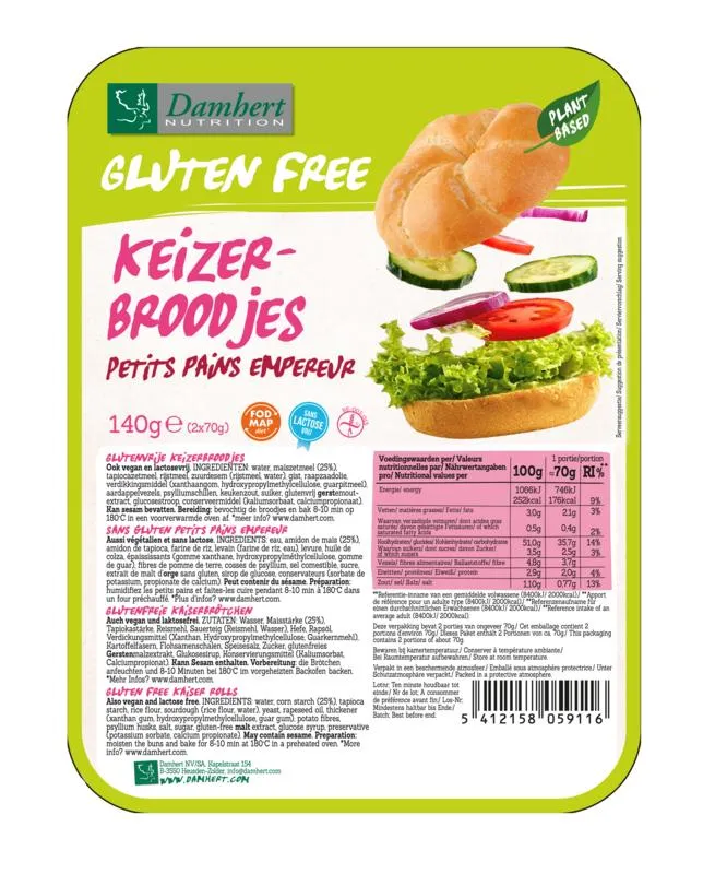 Damhert Keizerbroodje Glutenvrij (140 gr)