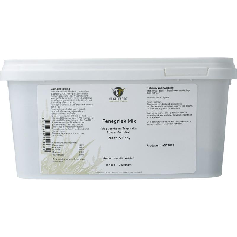 Groene Os Fenegriek Mix Paard/pony (1000 gr)