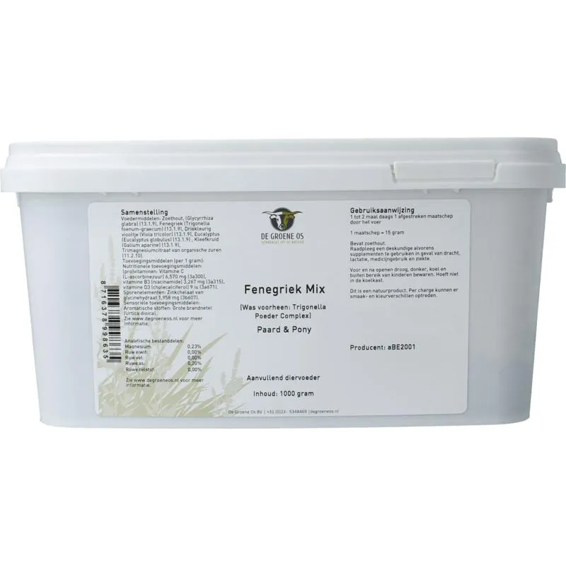 Groene Os Fenegriek Mix Paard/pony (1000 gr)