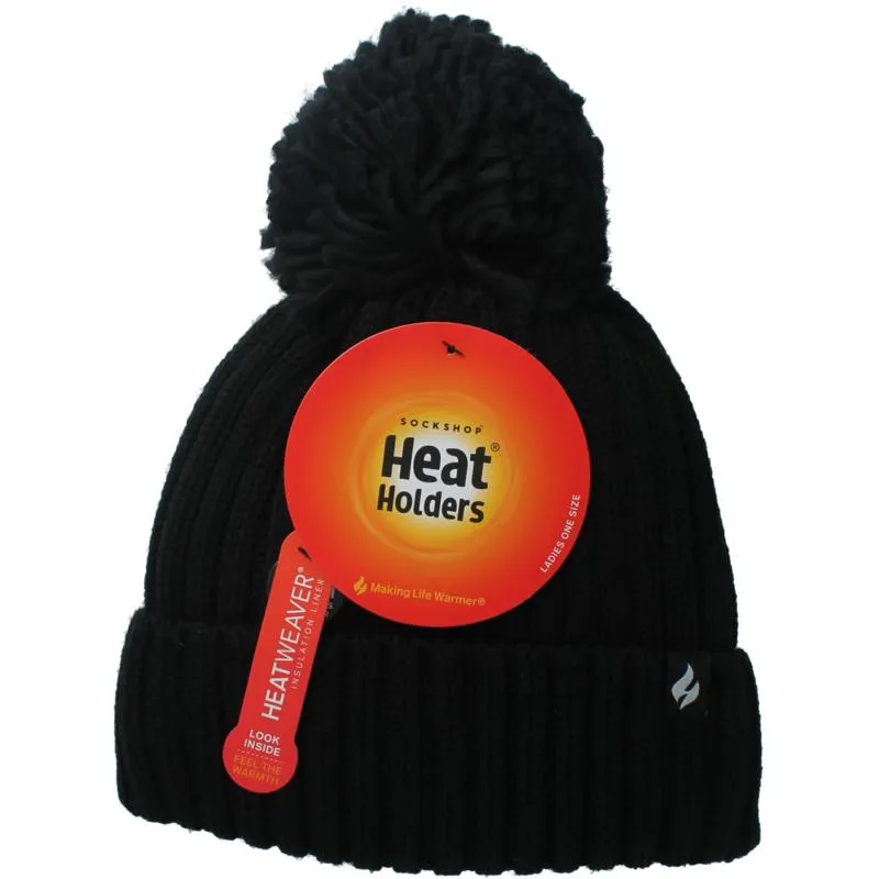 Heat Holders Ladies Pom Pom Hat Arden Black One Size (1 stuk)