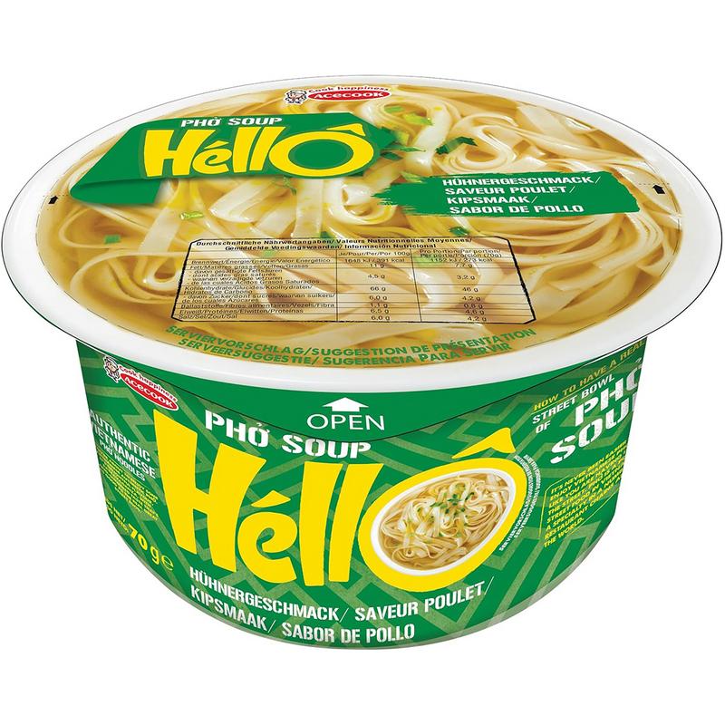 Hello Pho Instant Pho Soep Kipsmaak Glutenvrij (70 gr)
