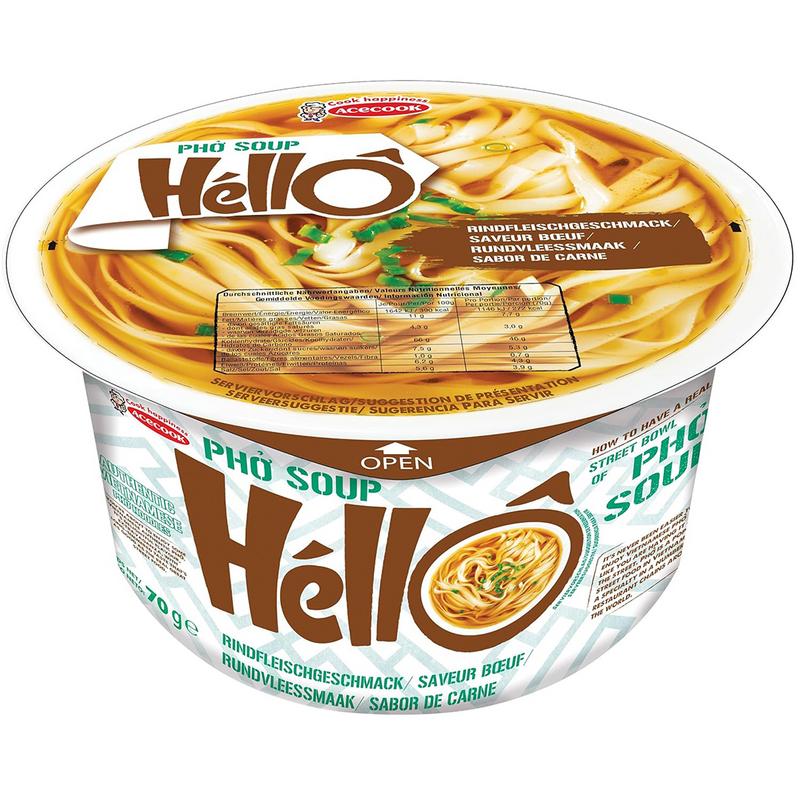 Hello Pho Instant Pho Soep Rundvleessmaak Glutenvrij (70 gr)