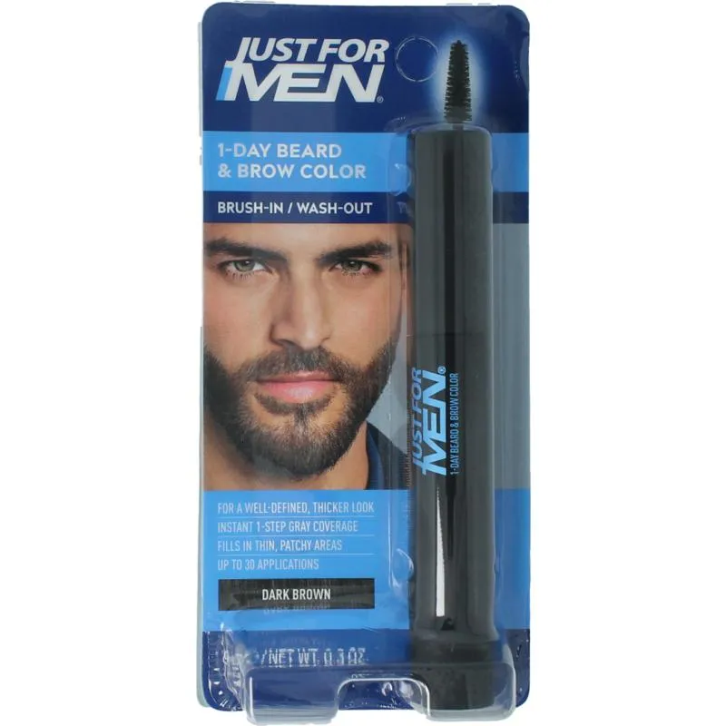 Just For Men Baard / Wenkbrauw Donker Bruin (9 ml)