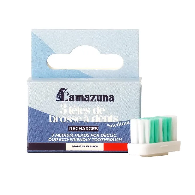 Lamazuna Set of 3 Toothbrush Heads Medium (1 stuk)