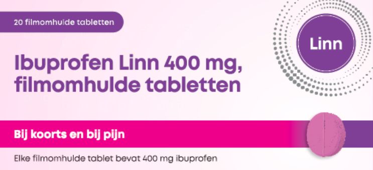 Linn Pharma Ibuprofen 400mg Roze Tablet (20 tabletten)