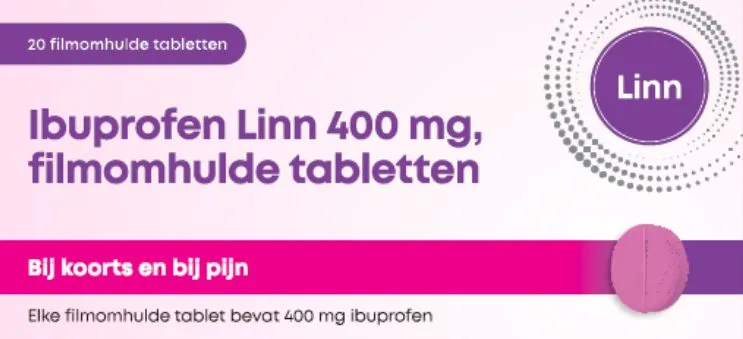 Linn Pharma Ibuprofen 400mg Roze Tablet (20 tabletten)