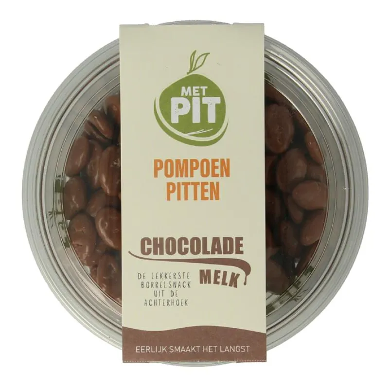 Met Pit Pompoenpitten Melkchocolade (150 gr)